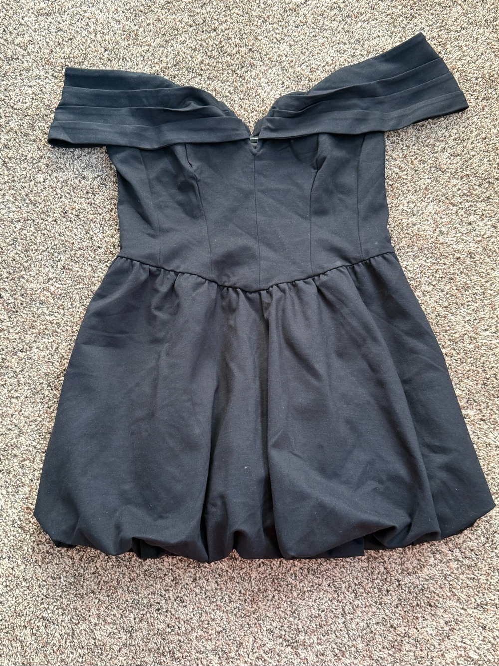 wild fable Black Off the Shoulder Bubble Hem Dress